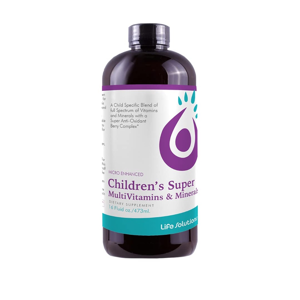 Life Solutions Children's Vitamins Multivitamin - Liquid Vitamin & Minerals - Complete Children Vitamins - Essential Liquid Minerals for Kids 16 Floz