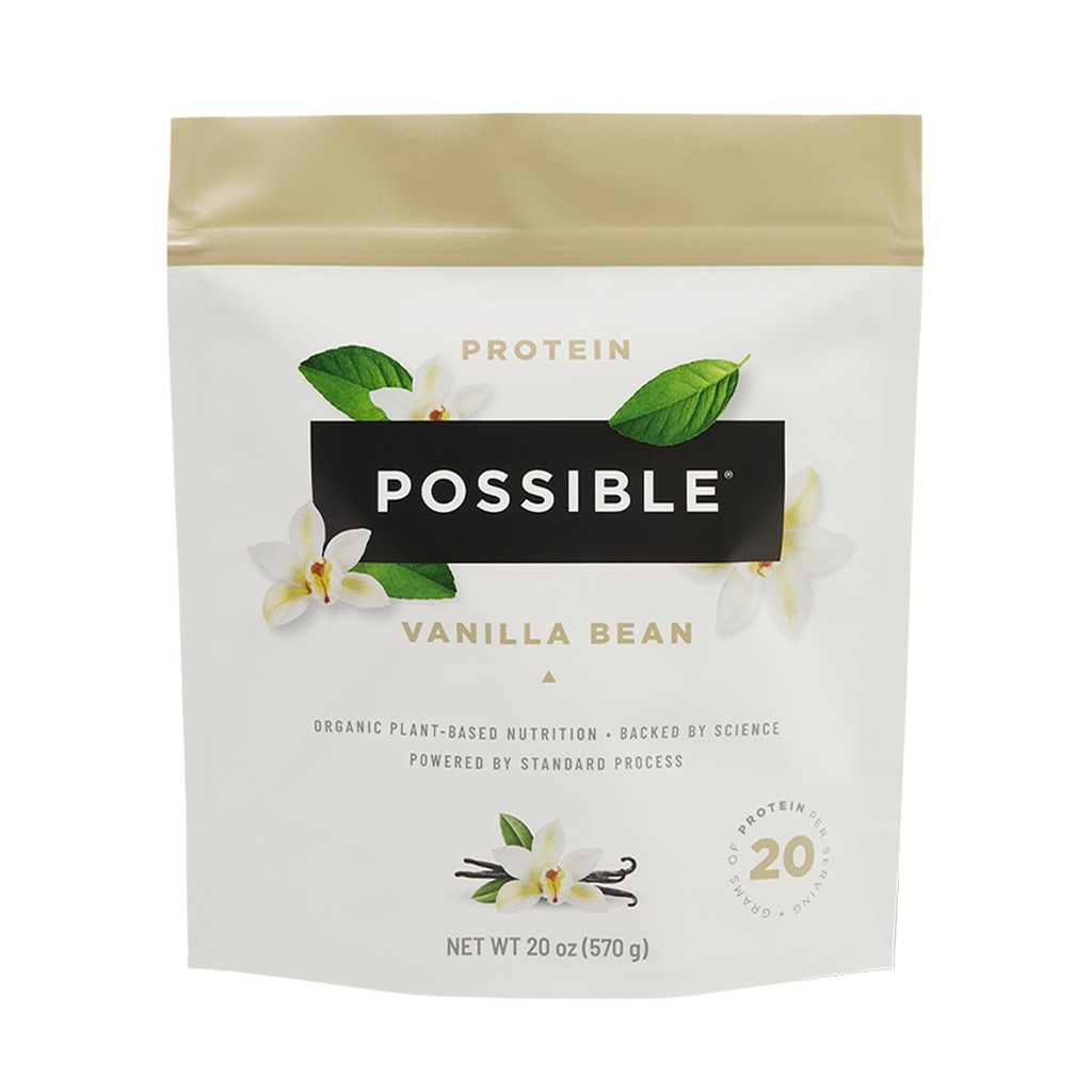 Protein Powder Vanilla Bean - 20g Vegan, Plantbaseret protein mix - Non-GMO, Non-Dairy, Gluten- Free - 3,5g BCAA - 9 Essential Aminosyrer - 15-Day Supply - 1 Bag, 15 Servere