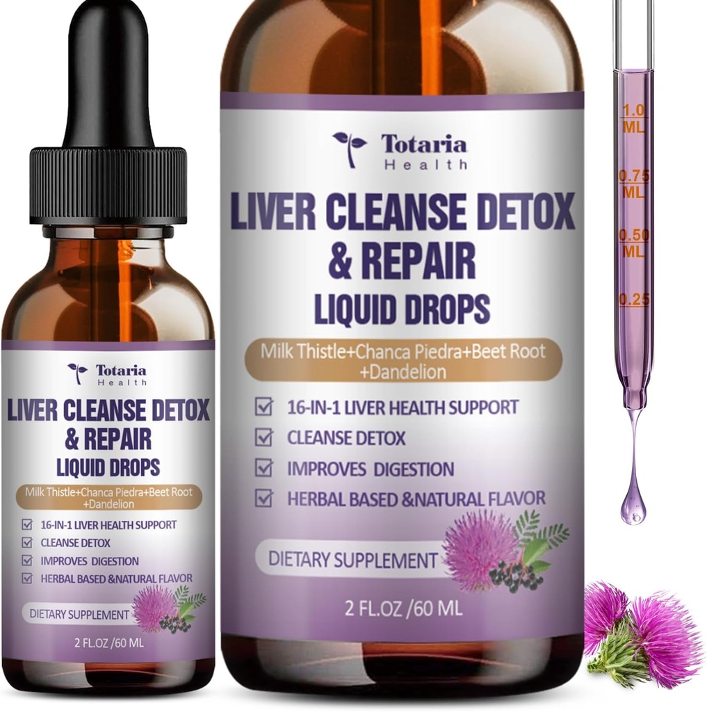 Lever renser reparation Væske, 1100 mg mælk tidsel tillæg Mælkebøtte Root og 16 + urter til leverstøtte Aktiv lever sundhed Formel Ingen sukker Vegansk non-GMO og All- Natural