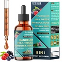 9in1 Dandelion Root Extract - Herbal Liquid Tincture with Milk Thistle, Burdock Root, Celery Seed, Artichoke, Cranberry, Turmeric, Horsetail, and Ginger - 30ml 1 Fl Oz