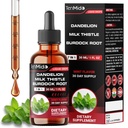 Dandelion Root Extract Drops - Herbal Liquid Supplement - 7in1 with Milk Thistle, Burdock Root, Turmeric, Artichoke, Ginger, and Peppermint - 30ml 1 Fl Oz