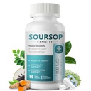 Soursop Graviola Capsules 11 in 1 Soursop Supplement for Gut Health, Immune System, Antioxidant Support, Herb Daily Supplements with Moringa, Black Seed, Turmeric,Vegan, Non-GMO, 90 Capsules