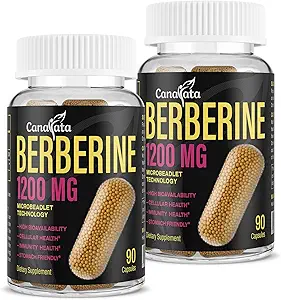 Berberine Supplement 1200mg - Høj biotilgængelighed Berberine HCL microlettes, GLP-1 & AMPK Activator for Women Men 90 Vegan Capsules