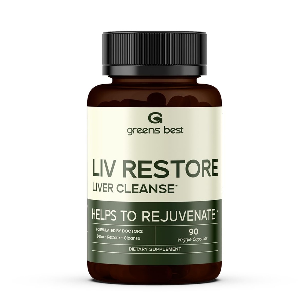 GREEN'S BEST Liver Support Supplement – Liver Detox & Repair with Milk Thistle, Dandelion & Turmeric – Promotes Liver Health & Cleansing – Herbal Formula for Fatty Liver & Digestion – 90 Capsules