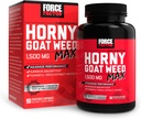 FORCE FACTOR Horny Geat Weed Max, Horny Geat Weed for mænd og kvinder til at maksimere ydeevne og drev, Triple- Extract HGW Horny Geat Weed Herbal Supplement, 1500mg, 90 Kapsler