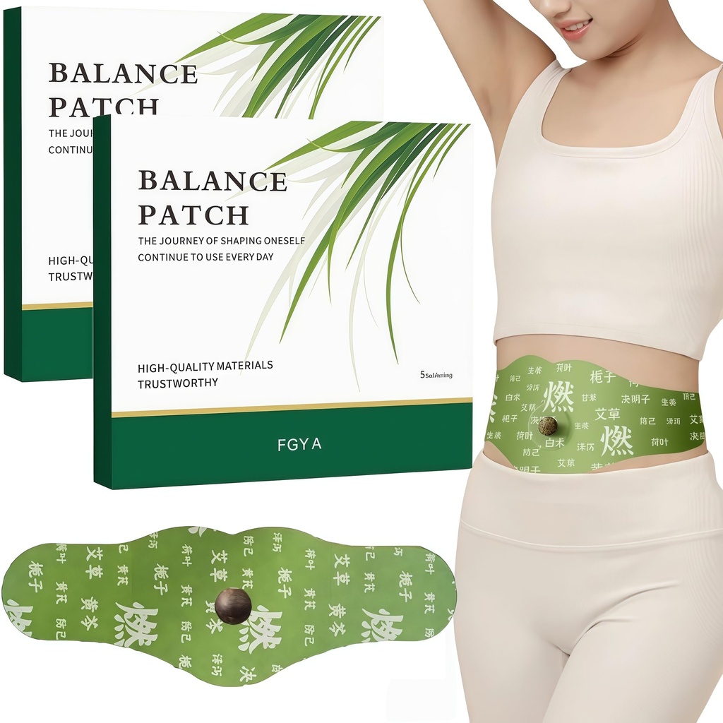 2 Hanpo Japanese Herbal Balance Patch, Plant-Based Ingredients, Comfortable Adhesive Design, Easy Topical Use, 2 Boxes, 10 Patches