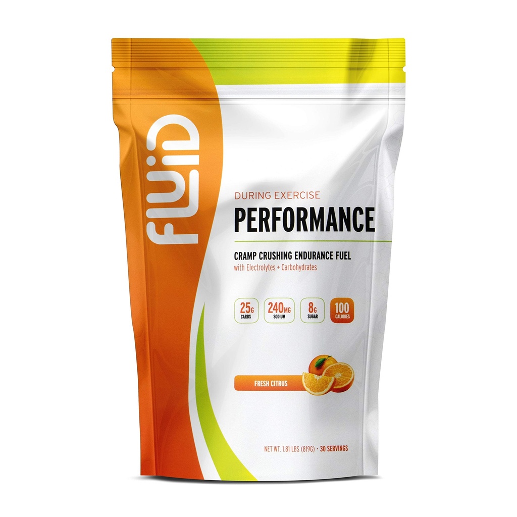 Fluid ydeevne - Lavt sukker Endurance Fuel Sport drikke mix med elektrolyter, Alle naturlige ingredienser, Gluten- Gratis for før eller under øvelse (Friske Citrus, 30 Servering)