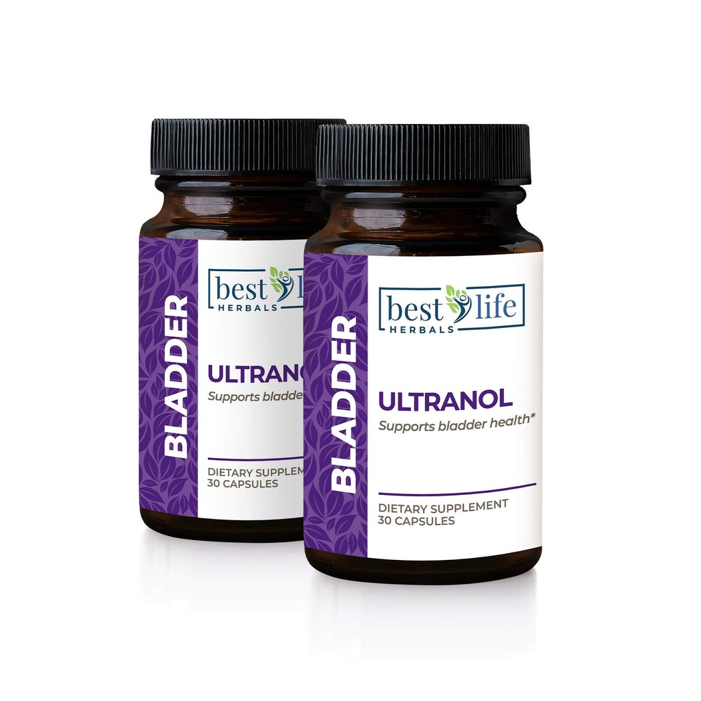 Ultranol Total Bladder Support - Natural Cranberry Supplement for Urinary Health, Overactive Bladder Control, Incontinence - Reduces Leaks and Urgency - 2 Bottles - 60 Capsules
