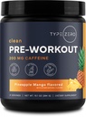 Type Zero Clean Pre Workout Powder - 200mg Natural Caffeine, L-Citrulline Malate, Beta Alanine, Alpha GPC, Huperzine A, Himalayan Salt - Sugar Free, 21 Servings, Pineapple Mango