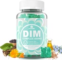DIM tillæg Kvinder 400mg, Østrogen tillæg for kvinder, Sukker fri DIM gummier for mænd & kvinder w / Biotin, Flaxseed Oil, Burdock, Calendula, BioPerine for Hormone Balance, Menopause & Prostata 60Cts