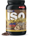 Ultimate Nutrition Whey Protein Isolate Powder med Glutamin Complex, ISO Sensation 93 - Whey Protein Powder med Tilføjet Colostrum for forbedret inddrivelse, Immunitet & Gut Health - Cafe Brasilien, 2lbs