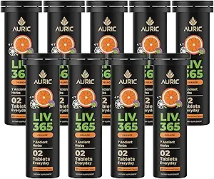 Auric Herbal Lever Support Support 124; Milk Thistle (Silymarin), Gurkemeje, Hvidløg, Ingefær til Lever Health