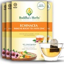 Premium Echinacea Tea med zink (Pack of 4, 88 Tea Tasker) - Koffeinfri Sund te til immunsundhed - Organic Herbal Tea Tasker w / Naturlige ingredienser - Ideelle Tea Gaver til Tea Lovers