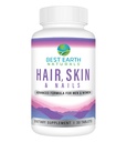 Bedste Jord Naturals hår, hud og negle supplement med biotin, kollagen, vitaminer for sundt hår, glødende hud, stærke negle
