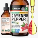 BIO KRAUTER Cayenne Pepper Extract Liquid - Pure Capsaicin Extract - Liquid Cayenne Pepper Drops til fordøjelsesstøtte - Sukker & Alkohol Free 4 Fl.Oz.