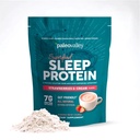 Paleovalley Sleep Drink Superfood Protein Powder, Strawberries and Cream, Melatonin and Magnesium from Whole-Food, 7g Grass-Fed Bone Broth Protein, for Nighttime Rest, 30 Servings