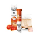Seltz® Enhance Hair, Skin & Nails – Effervescent Vitamins with Biotin, Silica & Vitamin C for Beauty & Immune Support – Blood Orange Flavor, No Sugar Added, 20 Tablets (Pack 1)