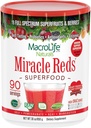 MacroLife Naturals Miracle Reds Superfood Supplement Powder Antioxidanter Polyphenoler Enzymes Probiotika - Raw Non- GMO Organic Vegan Gluten & Dairy Free - 30oz (90 Servere) 30oz
