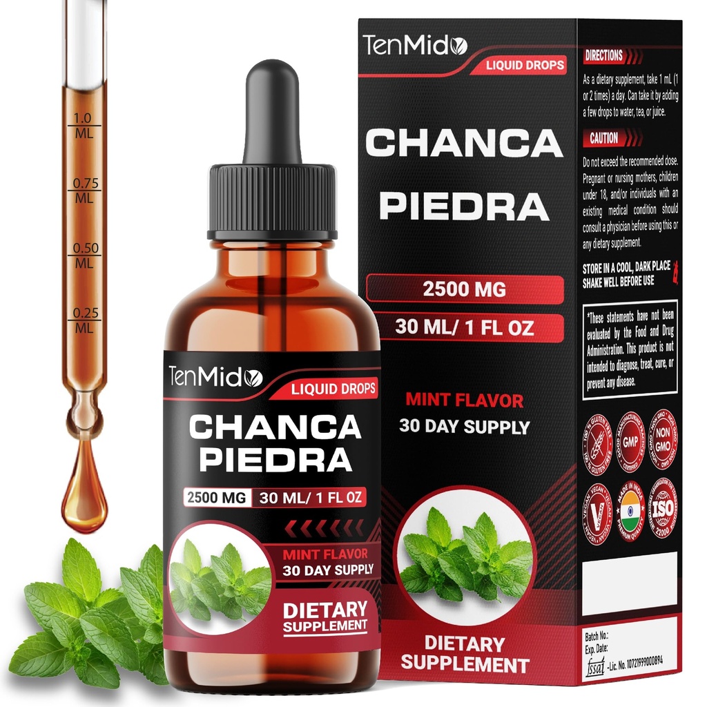 Chanca Piedra Stone Breaker Drops 2500mg - Herbal Extract Liquid Supplement | Alcohol-Free, Vegan, Non-GMO - 30ml 1 Fl OZ