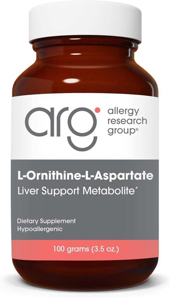 Allergy Research Group L- Ornithine- L- Aspartat- pulver - Lever Detox Support Metabolite, Aminosyrekompleks, Pure, 3000mg Supplement - 3,5 Oz