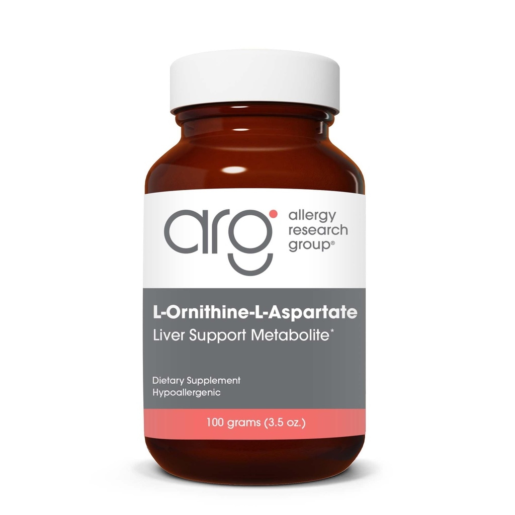 Allergy Research Group L- Ornithine- L- Aspartat- pulver - Lever Detox Support Metabolite, Aminosyrekompleks, Pure, 3000mg Supplement - 3,5 Oz