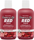 NaturesPlus Kilde til liv RED Multivitamin Væske - 30 oz, pakke af 2 - Energi og immunforsvar - med Exotic Red Fruits, Lycopene & Lutein - Vegetar & Gluten Free - 60 Total Servering