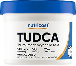 Nutricost Tudca Powder 25 Grams (Tauroursodeoxycholsyre) - Gluten Free, Non- GMO