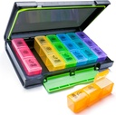 Weekly Pill Organizer, 7 Day Pill Box (3-Times-A-Day) Portable for Travel with Moisture-Proof Design Pill case to Pills/Vitamin/Fish Oil/Supplements
