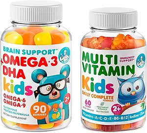 DR. MORITZ Kids Omega 3 Gummies (90 Greve) og Kids Multivitamin Gummies Bundle (60 Greve,) - for børns immunforsvar og samlede sundhed