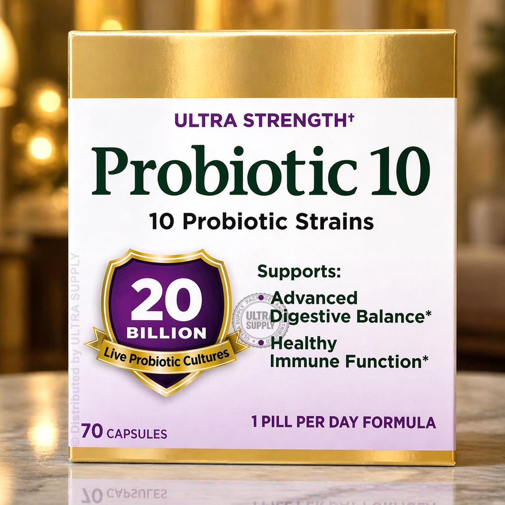 NB Probiotic 10 20 Billion CFU 70 Capsules | Ultra Strength 10 Strain Formula