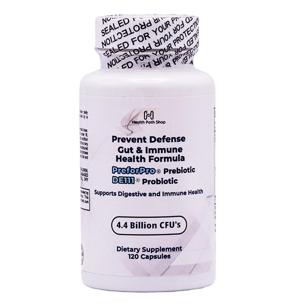 Gut & Immune Health Formula – Probiotic & Prebiotic with PreforPro® & DE111® – 120 Capsules