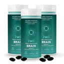 iwi life Brain Omega-3, 180 Softgels (90 Servere), Vegan Plant- baseret Algae Omega-3 med EPA + DHA, Focus, Memory and Mood Support Supplement, Krill & Fish Oil Alternative, Ingen Fishy Eftersmag