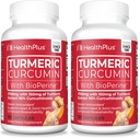 Health Plus Turmeric Curcumin, 90 Capsules, 30 Serving (Pack of 2)