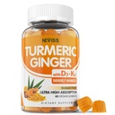 Sugar Free Turmeric Ginger Gummies 1500mg with Vitamin D3 5000IU & K2 for Women & Men, Curcumin Ginger Gummies for Adults for Immune & Digestive Support - Vegan, Mango Flavor, 60 Count