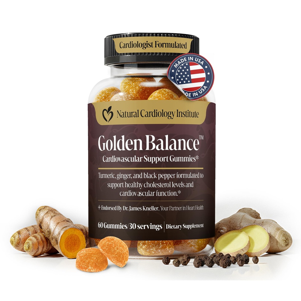 Golden Balance Turmeric Gummies - Turmeric and Ginger Supplement with Black Pepper Extract - High Absorption Turmeric Curcumin Supplement Gummies - For Cholesterol Support & Heart Health