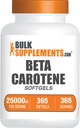 BulkSupplements.com Beta Caroten 25000 IE Softgels - vitamin A tillæg, Beta Caroten Kosttilskud - for Eye Support, Gluten Free, 1 Softgel per servering, 365 Count (pakke med 1)