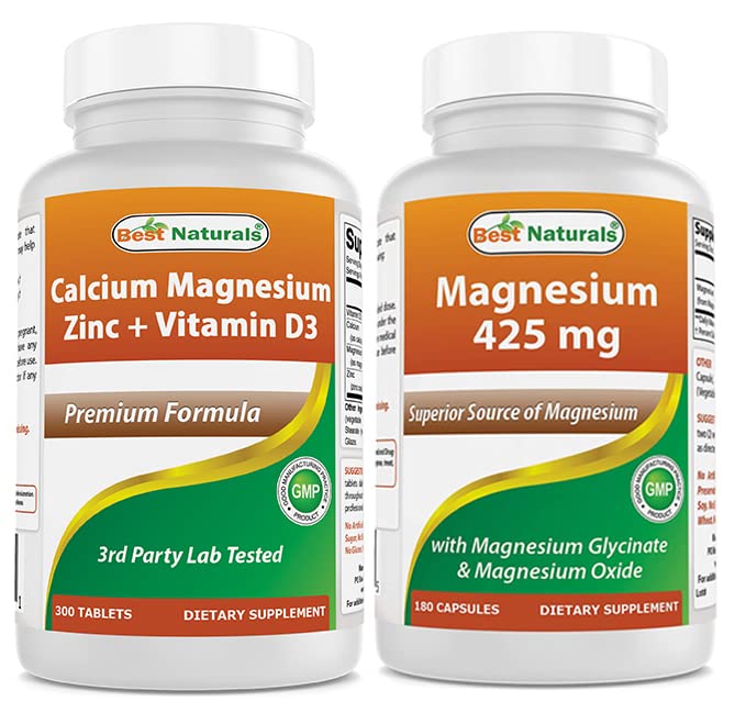 Calcium Magnesium Zinc with Vitamin D3 & Magnesium Glycinate 425 mg