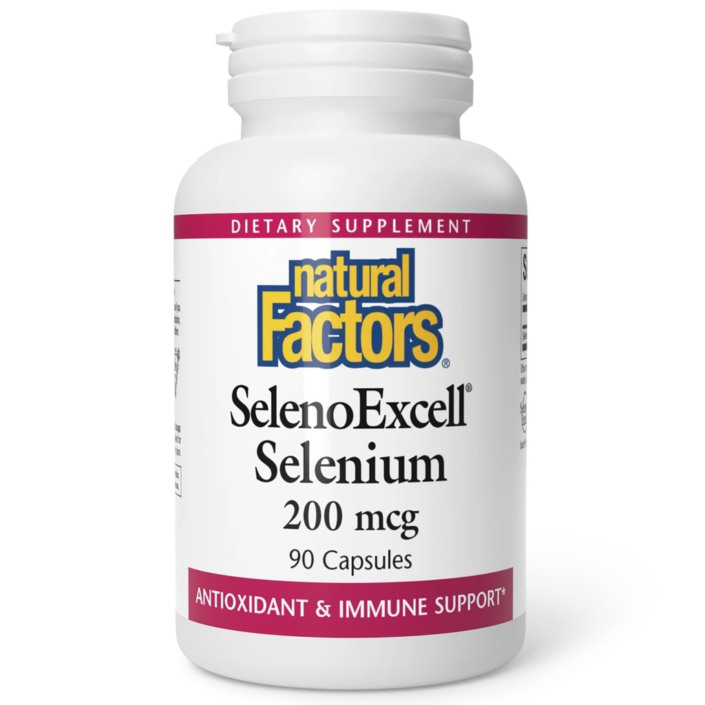 Naturlige faktorer, SelenoExcell Selenium 200mcg, Antioxidant & immunforsvar, 90 kapsler
