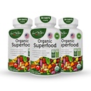 Organic Superfood Green Fruits and Veggies Complex - Bedste Kosttilskud med 14 Grønne & 14 Frugter & Grøntsager med Alfalfa Rich i antioxidanter Økologiske ingredienser Non-GMO (180 Count Pack af 3)