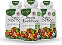 Organic Superfood Green Fruits and Veggies Complex - Bedste Kosttilskud med 14 Grønne & 14 Frugter & Grøntsager med Alfalfa Rich i antioxidanter Økologiske ingredienser Non-GMO (180 Count Pack af 3)