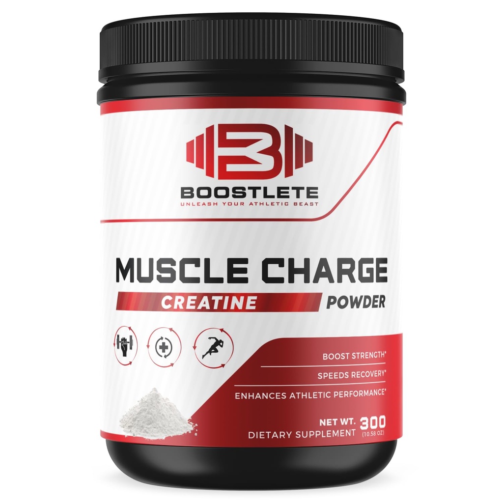 MuscleCharge Premium Creatine Monohydrate Powder – Supports Muscle Growth, Strength, Performance & Energy – Lab-Tested, Pure Creatine – 500 Grams (100 Servings)