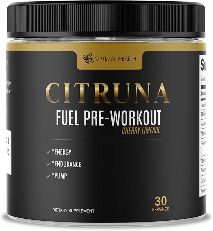 Fuel Pre Workout Mix and Energy Supplement, Zero Sugar Drink with B-Complex Vitamins to Boost Strength, Sharpen Focus, and Increase Endurance - 30 Servings, Cherry Limeade Flavor