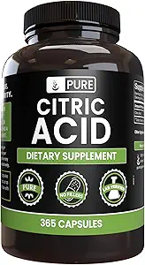 Pure Original Ingredienser Citronsyre (365 kapsler) Ingen Magnesium eller ris Fillers, Altid Pure, Lab Verified