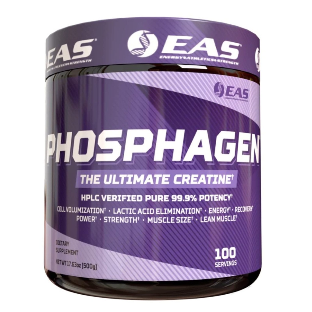 EAS Phosphagen Ultimate Creatine Powder | Power, Strength, Muscle Size, & Cell Volumization | Pure 99.9% Potency | 100 Servings (Unflavored)