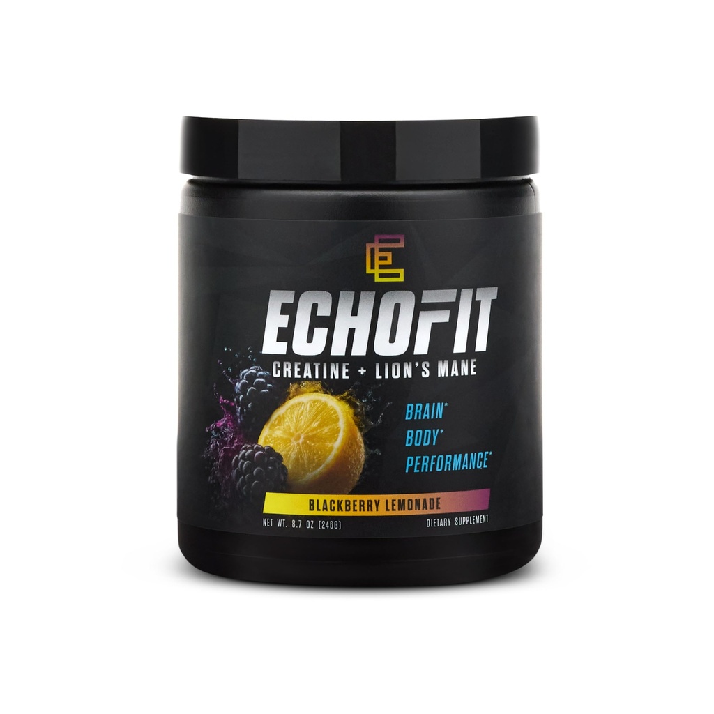 Creatine Monohydrate + Lion's Mane Supplement Powder – BlackBerry Lemonade – Cognitive & Strength Support – 30 Servings