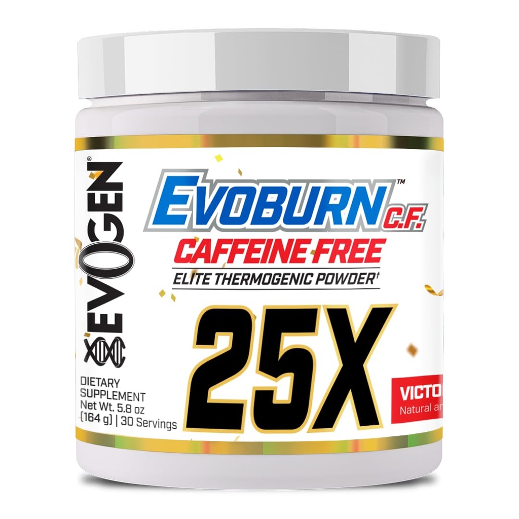 Evogen Evoburn Caffeine Free- Thermogenic Fat Burner for Men & Women | Energy & Focus | Advanced Metabolism Booster Fat Burner Formula with MitoBurn & Caffeine | Victory Punch | 30 Servings