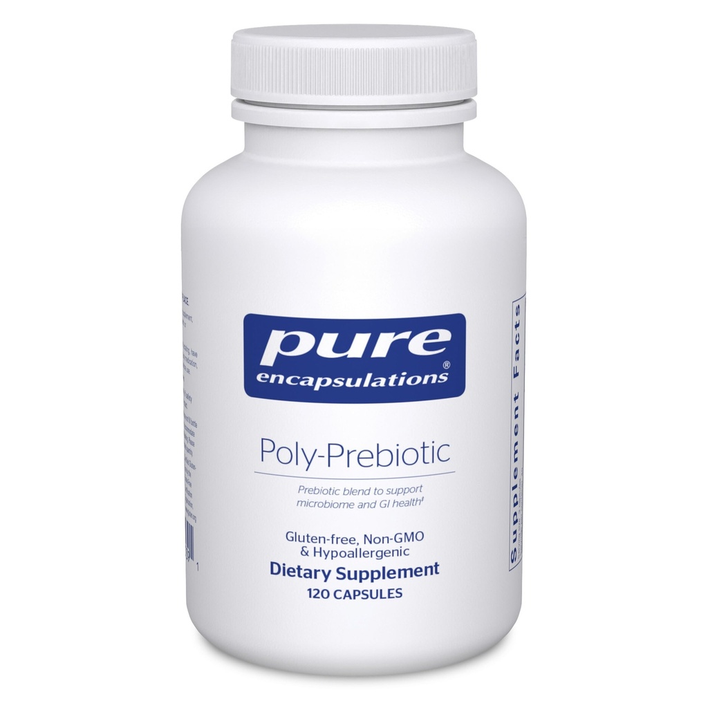 Pure indkapslinger Poly- Prebiotic Measures 124; Prebiotic Blend to Support The Microbiome and GI Health Measures 124; 120 Capsules *