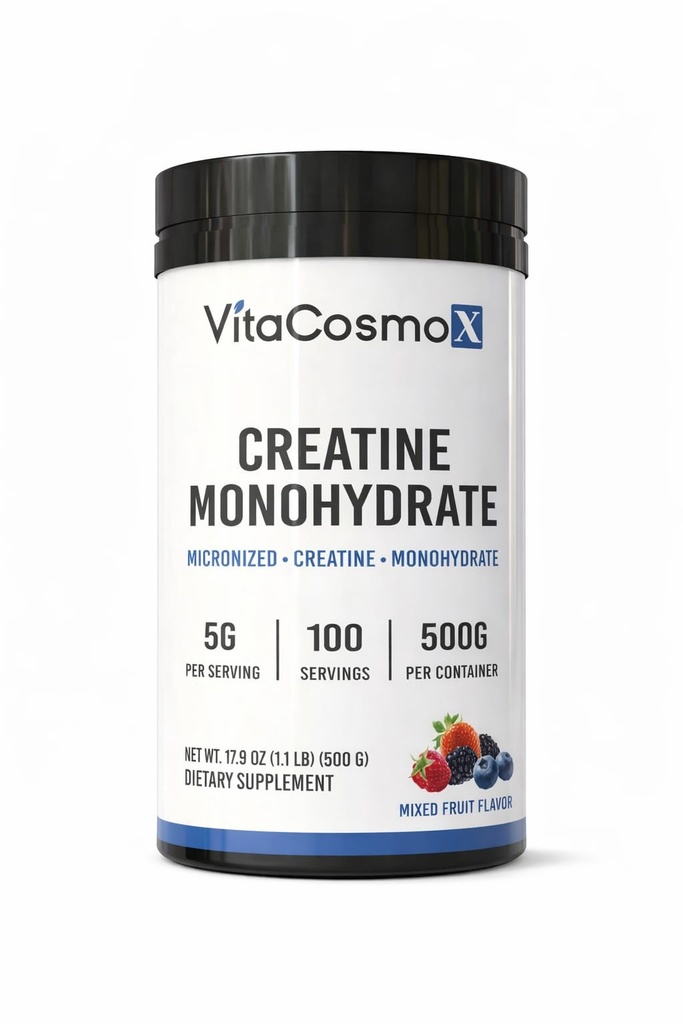 Creatine Monohydrate Micronized Powder 500G, 5000mg Per Serv (5g) - 100 Servings, 17.9 Oz