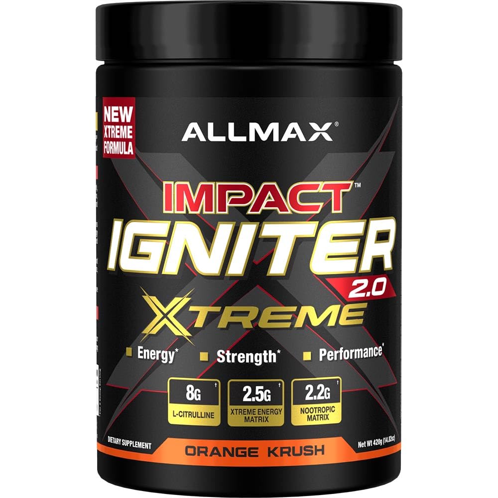 ALLMAX - Impact Igniter Extreme V2 High Stim Pre Workout Powder (Orange Krush)