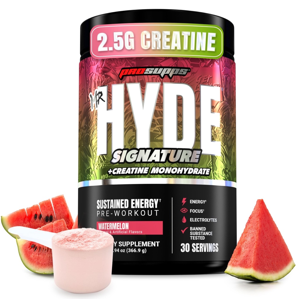 ProSupps Mr. Hyde Signature V2, Pre Workout Powder with Creatine, Beta Alanine & Caffeine - Performance, Energy & Hydration - Clean Fitness & Gym Supplements for Men & Women (Watermelon, 30 Servings)
